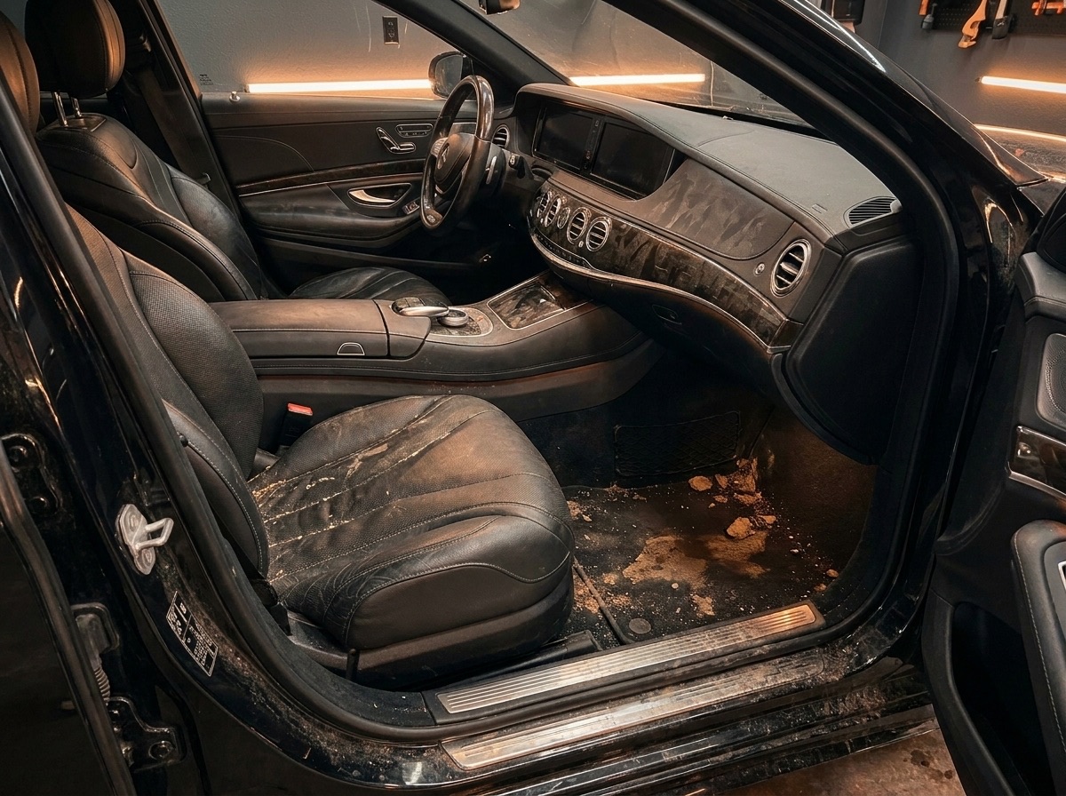 Dirty interior before detail