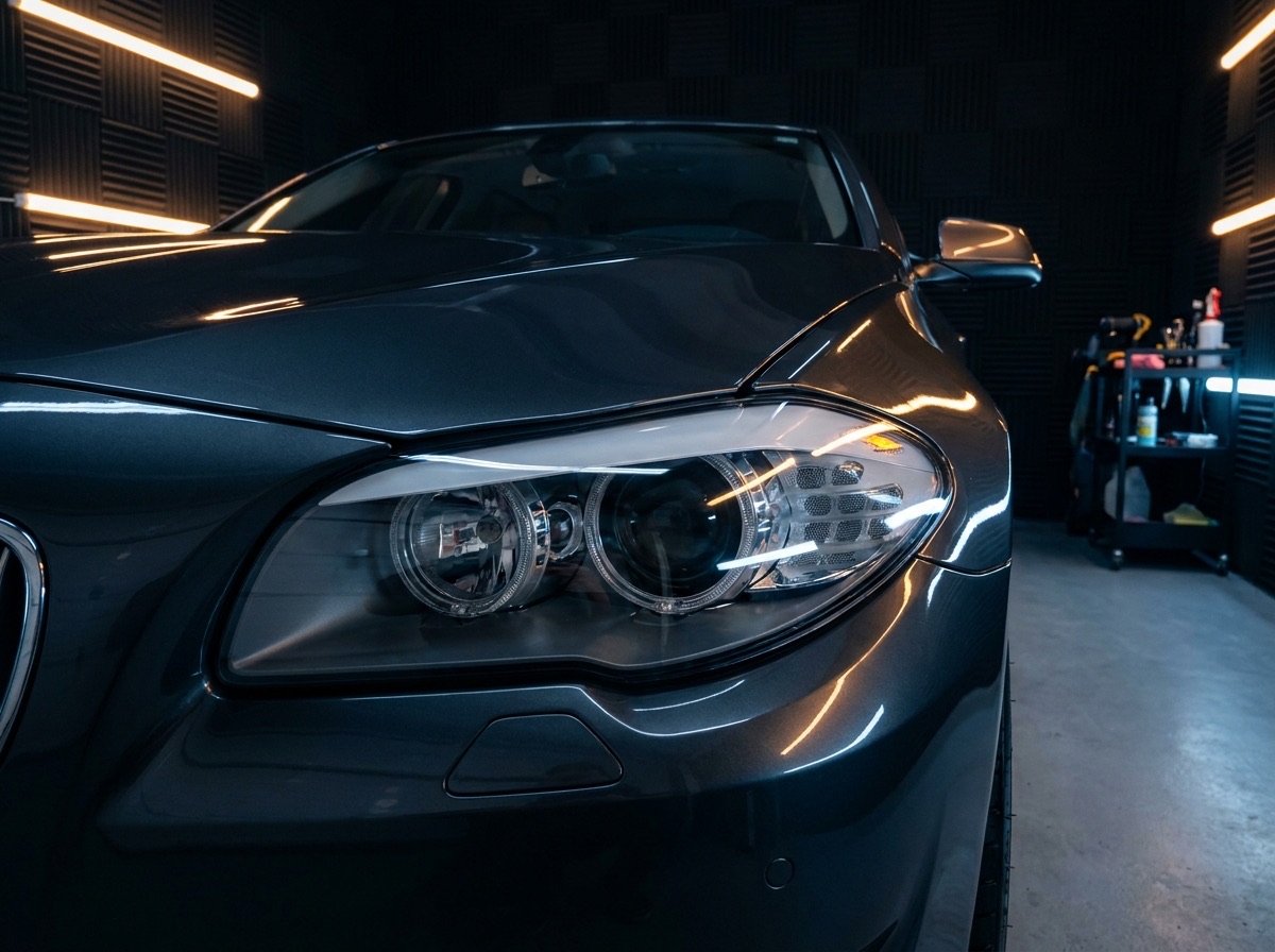 Crystal-clear restored headlight