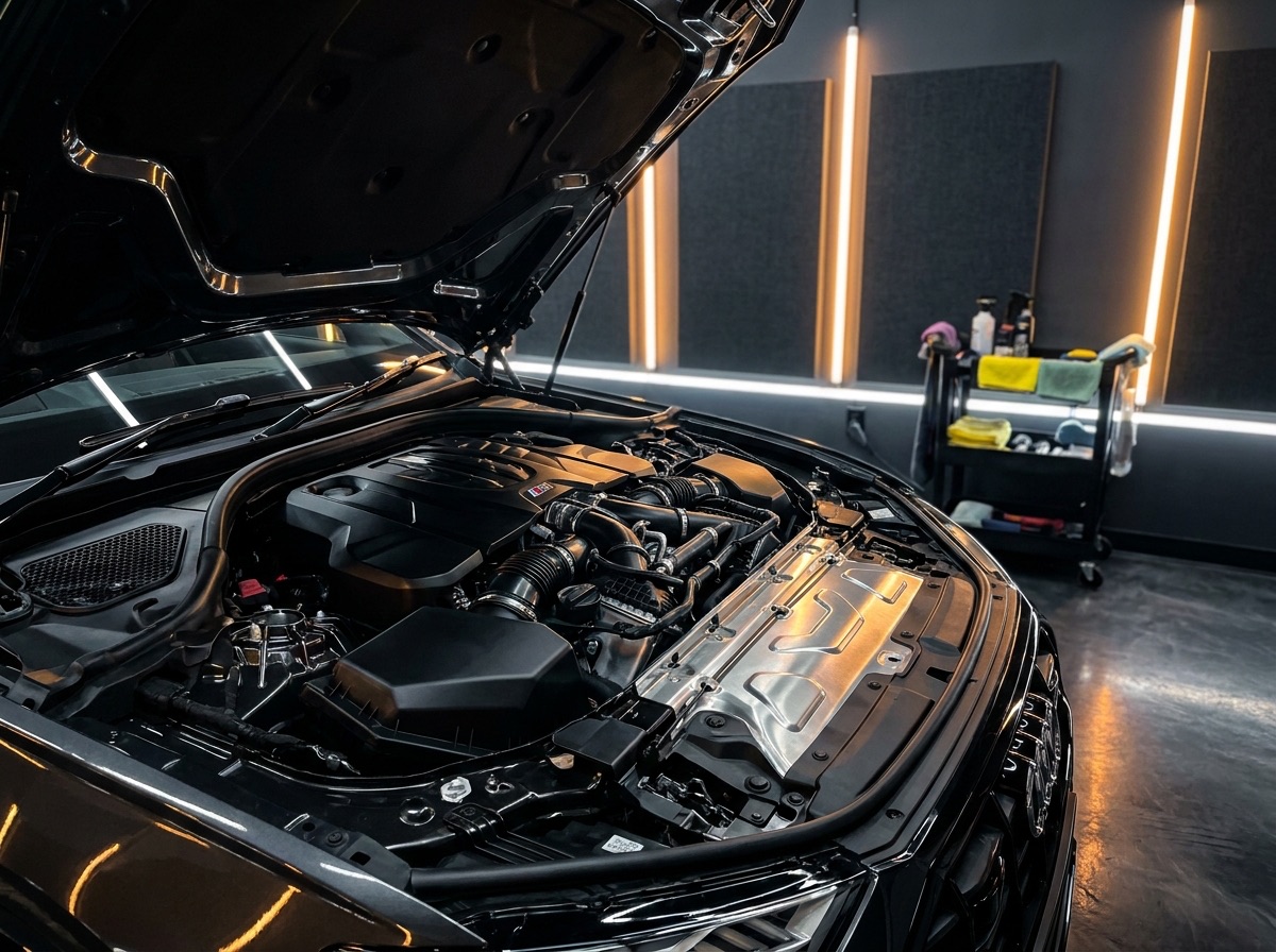 Immaculately detailed engine bay